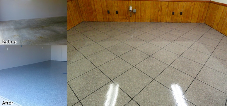 Upgrade your garage floor with Epoxy Flake!